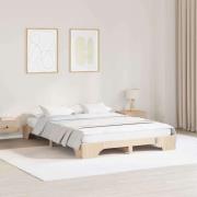 vidaXL Sängram Naturfärg 160 x 200 cm Massiv furu