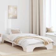 vidaXL Sängram Vit 90 x 200 cm Massiv furu