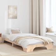 vidaXL Sängram Naturfärg 90 x 190 cm Massiv furu
