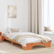 vidaXL Sängram Vaxbrun 75 x 190 cm Massiv furu
