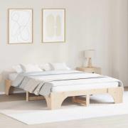 vidaXL Sängram Naturfärg 150 x 200 cm Massiv furu