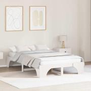 vidaXL Sängram Vit 140 x 190 cm Massiv furu