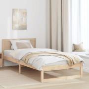 vidaXL Sängram med huvudgavel Naturfärg 75 x 190 cm Massiv furu
