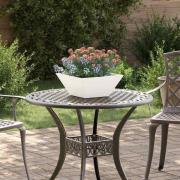 vidaXL Trädgårds Skål Planter 5 pcs Vit 35 x 35 x 15 cm Stål