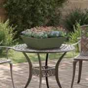 vidaXL Trädgårds Skål Planter 5 pcs Olivgrön 50 x 50 x 15 cm Stål