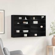 vidaXL Visningsskåp med hylla Väggmonterad Svart ek 100 x 15 x 58 cm