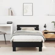 vidaXL Sängram Svart Ek 193 x 95 x 88 cm Konstruerat trä