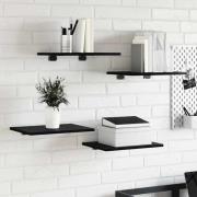 vidaXL Hyllplan, 4 Delar, Svart Ek, 40x30x1,5 cm, Gjorda av Konstruera...