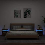 vidaXL Sängbord med LED-belysning 2 st brun ek 40x39x48,5 cm