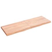vidaXL Vägghylla ljusbrun 120x40x(2-4) cm behandlad massiv ek