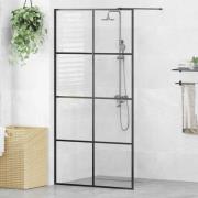 vidaXL Duschvägg med klart ESG-glas 100x195 cm svart