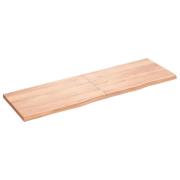 vidaXL Vägghylla ljusbrun 160x50x(2-4) cm behandlad massiv ek