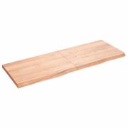 vidaXL Vägghylla ljusbrun 140x50x(2-4) cm behandlad massiv ek