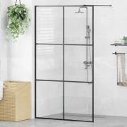 vidaXL Duschvägg med klart ESG-glas 115x195 cm svart
