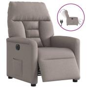 vidaXL Elektrisk reclinerfåtölj taupe tyg