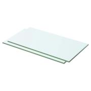 vidaXL Hyllplan 2 st glas genomskinlig 50x20 cm
