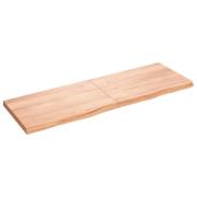 vidaXL Vägghylla ljusbrun 180x60x(2-6) cm behandlad massiv ek