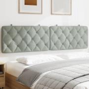 vidaXL Headboard Cushion Light Grey 200 cm Velvet