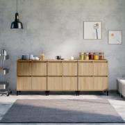 vidaXL Skänk 3 st sonoma ek 60x35x70 cm konstruerat trä