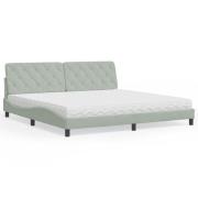 vidaXL Bed with Mattress Light Grey 200x200 cm Velvet