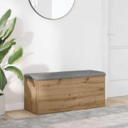 vidaXL Förvaringsbänk hantverksmässig ek 102x42x45 cm konstruerat trä