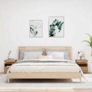 vidaXL Sängbord med LED-belysning 2 st artisan ek 40x39x48,5 cm