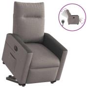vidaXL Elektrisk reclinerfåtölj med uppresningshjälp taupe tyg