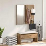 vidaXL Möbelset för hallen hantverksmässig ek konstruerat trä