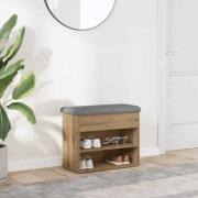 vidaXL Skobänk hantverksmässig ek 62x32x50 cm konstruerat trä