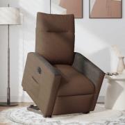 vidaXL Elektrisk reclinerfåtölj med uppresningshjälp brun tyg