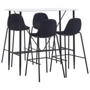 vidaXL Bargrupp 5 delar tyg svart