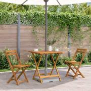 vidaXL Hopfällbart trädgårdsbord 70x70x75 cm massivt akaciaträ