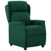vidaXL Reclinerfåtölj Mörkgrön 67.5 x 93.5 x 101.5 cm tyg