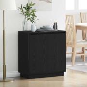 vidaXL Skänk med hylla Svart Ek 71 x 34.5 x 75 cm Konstruerat trä