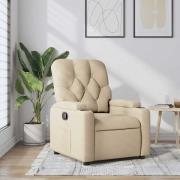 vidaXL Reclinerfåtölj gräddvit tyg