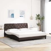 vidaXL Bed Frame without Mattress Dark Brown 180x200 cm Fabric