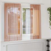 vidaXL Voile gardiner med stångfickor 2 st terrakotta