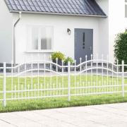 vidaXL Trädgårdsstaket Vit 115 cm Pulverlackerad stål
