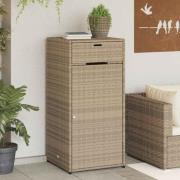 vidaXL Trädgårdsskåp beige 55x55x111 cm konstrotting