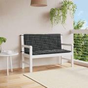 vidaXL Bänkdynor 2st svartrutig 120x50x7 cm tyg