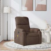 vidaXL Massagefåtölj brun mikrofibertyg