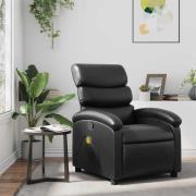 vidaXL Massagefåtölj svart konstläder