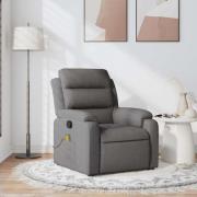 vidaXL Massagefåtölj mörkgrå tyg