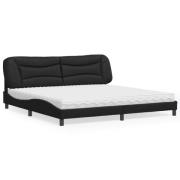 vidaXL Bed with Mattress "Hvar" Black 200x200 cm Faux Leather
