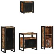 vidaXL Badrumsmöbelset 4 pcs Flerfärgsdesign Massivt återvunnet trä