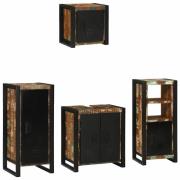 vidaXL Badrumsmöbelset 4 pcs Flerfärgsdesign Massivt återvunnet trä