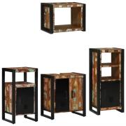 vidaXL Badrumsmöbelset 4 pcs Flerfärgsdesign Massivt återvunnet trä