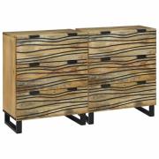 vidaXL Skåp med låda 2 pcs Brun 60 x 33.5 x 75 cm massivt mangoträ