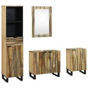 vidaXL Badrumsmöbelset med låda med hylla 4 pcs Brun 38 x 33 x 160 cm
