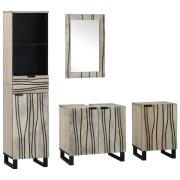 vidaXL Badrumsmöbelset med låda 4 pcs Valnötsbrun 38 x 33 x 160 cm